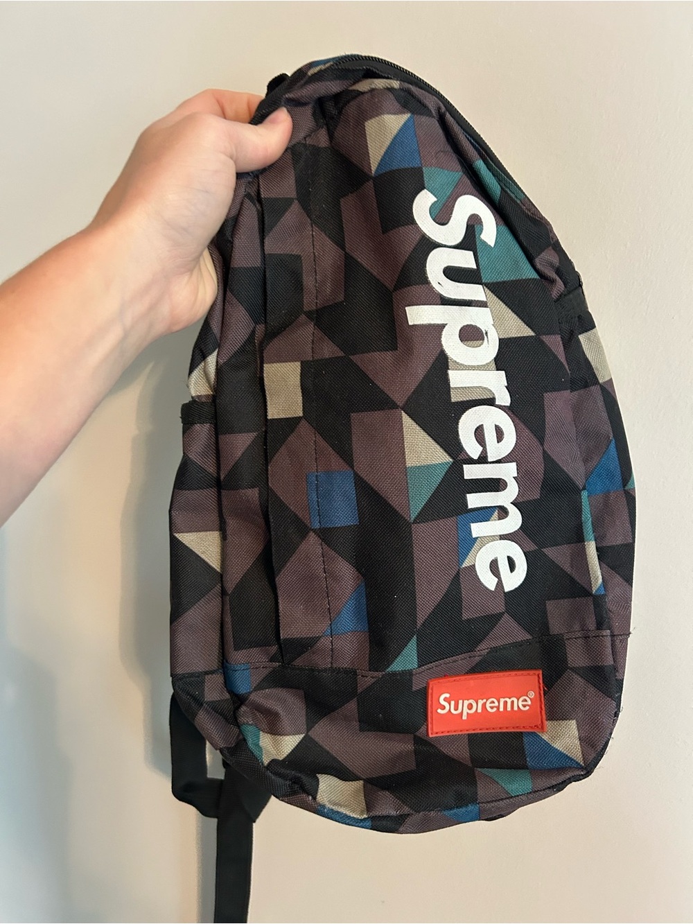 Supreme Geometric Shoulder Sling Bag in Geometric Camo